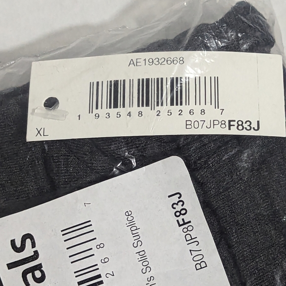 Amazon Essentials Gray Solid Surplice Mini Above Knee Dress Women's Size XL NWT - Picture 5 of 6